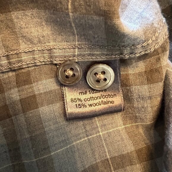 John Varvatos Grey Plaid Button Front Shirt - Picture 5 of 5